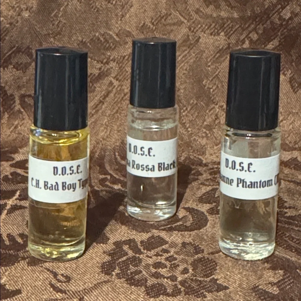 Mens 3 Roll-On Dram Bottles Tester Sample Oils D